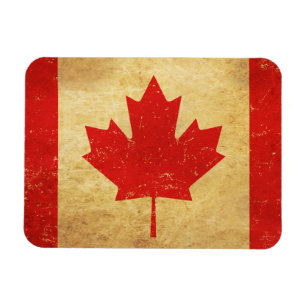 Imán Diseño de vintage de bandera de Canadá
