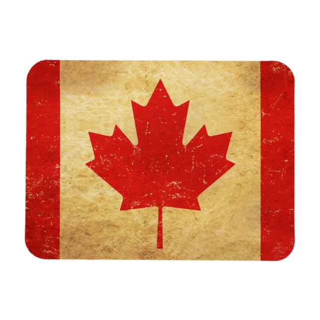 Imán Diseño de vintage de bandera de Canadá (Horizontal)