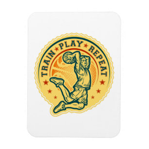 Imán Diseño de vintage de slam Dunk en baloncesto