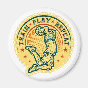 Imán Diseño de vintage de slam Dunk en baloncesto