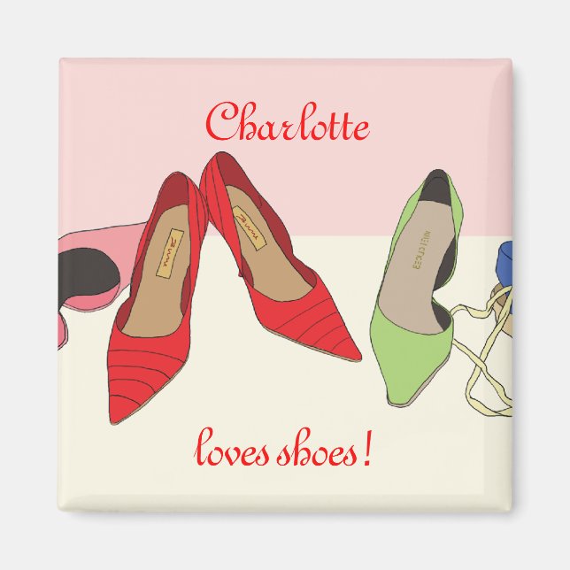 Imán Diseño de zapatos fiesta - personalizado (Frente)