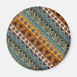 Imán Diseño decorativo de patrones aztecos étnicos colo