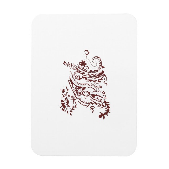 Imán Diseño decorativo rojo anaranjado (Vertical)