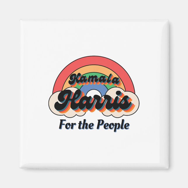 Imán Diseño del arco iris retro de Kamala Harris (Frente)