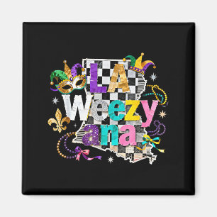 Imán Diseño del Carnaval de Mardi Gras de Louisiana La