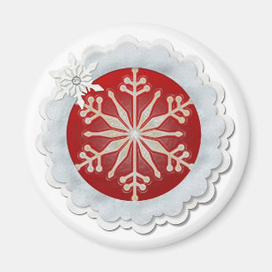 Imán Diseño del copo de nieve del navidad