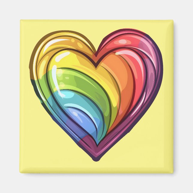 Imán Diseño del corazón del orgullo gay (Frente)