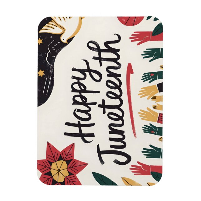 Imán Diseño del Día de la Libertad feliz de junio (Vertical)