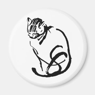 Imán Diseño del dibujo de cepillo del gato siamés