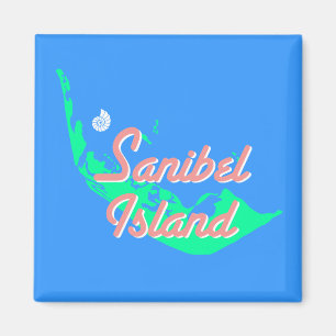 Imán Diseño del esquema del mapa de la isla de Sanibel