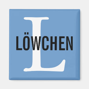 Imán Diseño del monograma de la raza de Löwchen