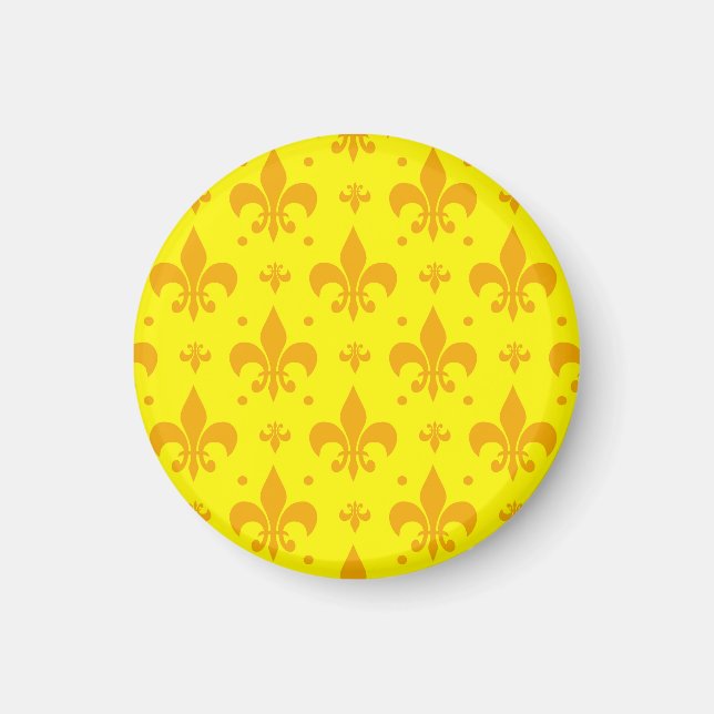Imán Diseño del patrón de flor amarillo de lis (Frente)