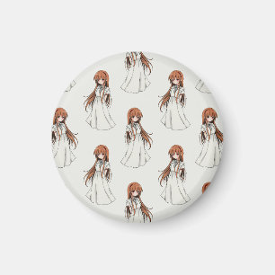 Imán Diseño del patrón de manga de Anime Weeb Chica