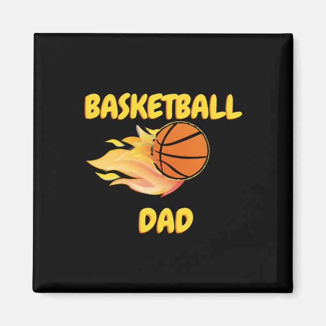 Imán Diseño del regalo de baloncesto Fiery Dad (Frente)