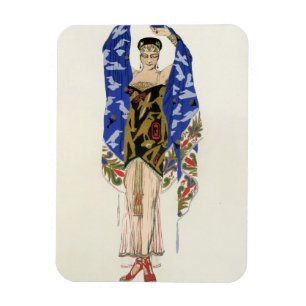 Imán Diseño del traje para un chica de baile (litho de