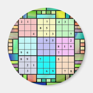 Imán Diseño del vitral de Sudoku