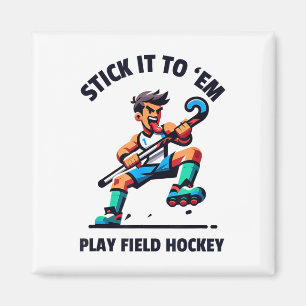 Imán Diseño dinámico de jugador de hockey sobre césped