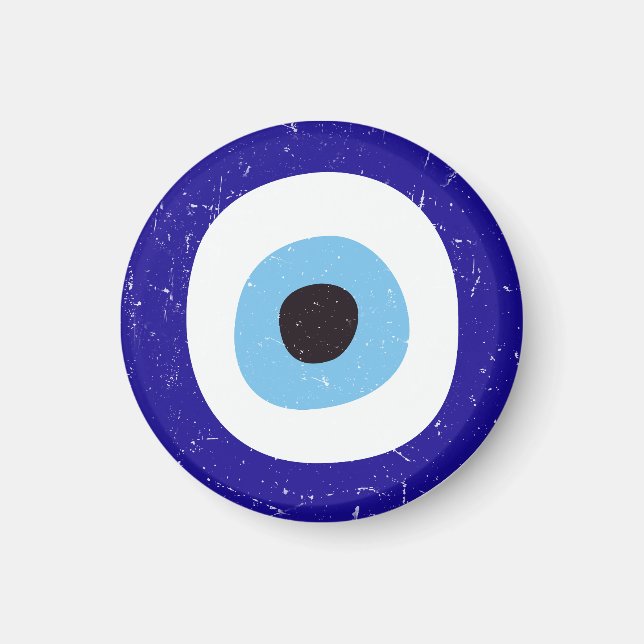 Imán Diseño Distorsionado del Ojo Malo Griego (Frente)