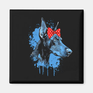 Imán Diseño divertido de doberman para amantes de los p