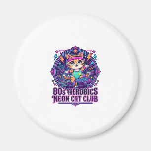 Imán Diseño divertido de gato amante de los gatos neón