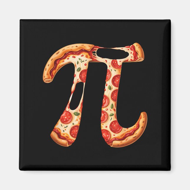 Imán Diseño divertido de matemáticas de pizza del día d (Frente)