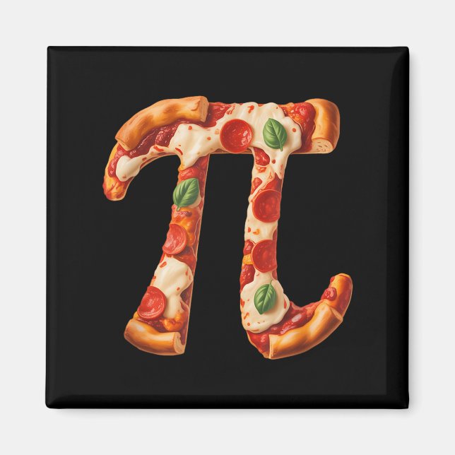 Imán Diseño divertido de matemáticas de pizza del día d (Frente)