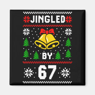 Imán Diseño divertido de meme de Navidad fea 67 Seis Si