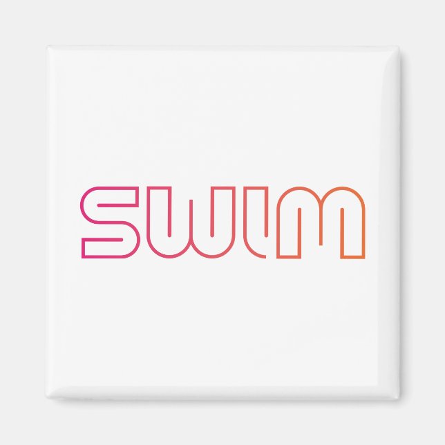 Imán Diseño divertido de natación (Frente)