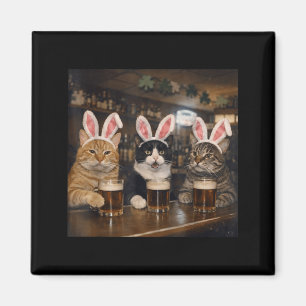 Imán Diseño divertido de Pascua de gato para hombres y 