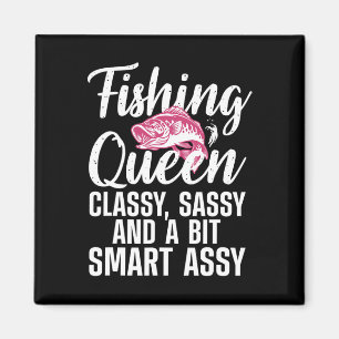 Imán Diseño divertido de reina de la pesca para mujeres