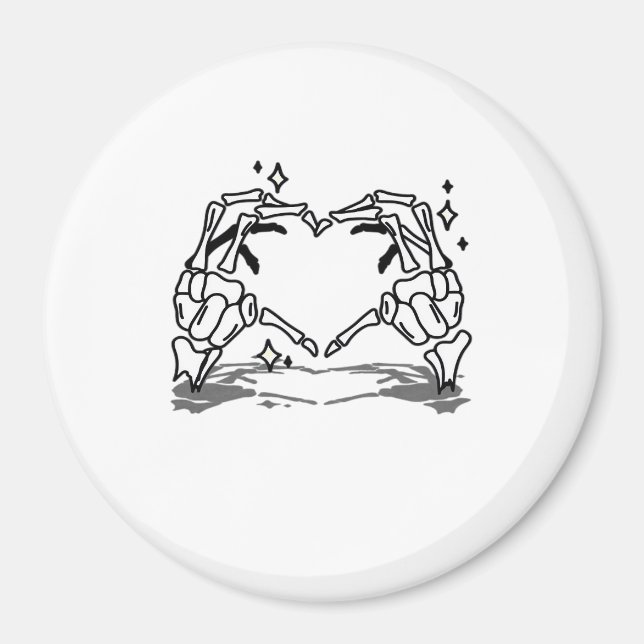Imán Diseño divertido de Skeleton Hand Heart (Frente)