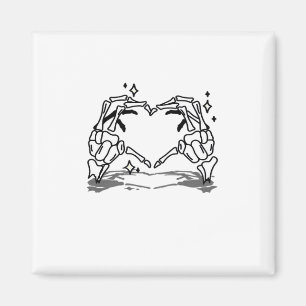 Imán Diseño divertido de Skeleton Hand Heart