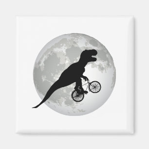 Imán Diseño Divertido de Trex Volando en la Luna