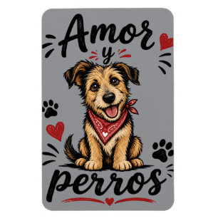 Imán Diseño divertido para amantes de perros: Amor y Pe