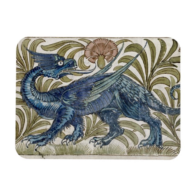 Imán Diseño "Dragon" para una baldosa (con c/c sobre pa (Horizontal)