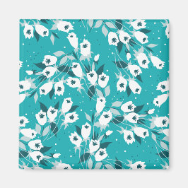 Imán Diseño elegante de arte botánico en el patrón de f