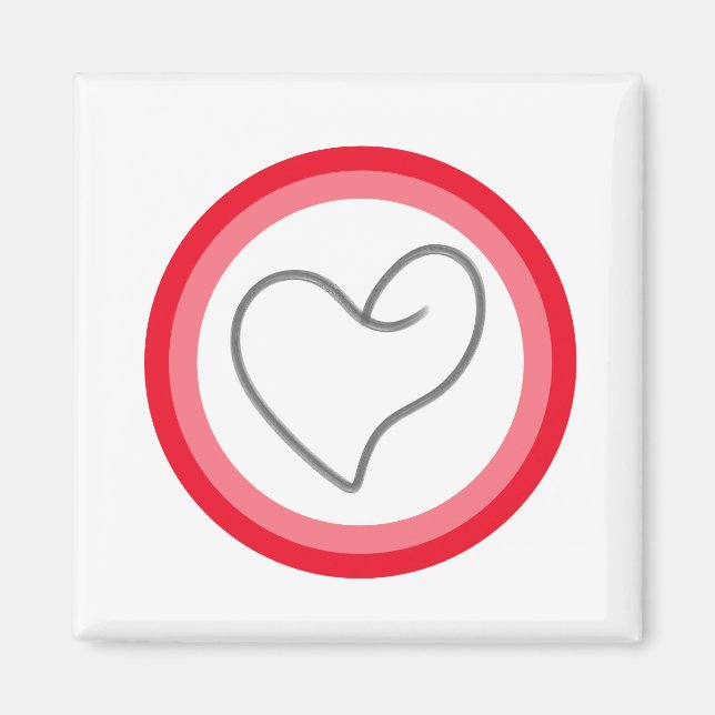 Imán Diseño elegante en forma de corazón (Frente)