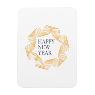 Imán Diseño elegante y sencillo de "Feliz Año Nuevo"