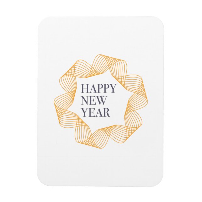 Imán Diseño elegante y sencillo de "Feliz Año Nuevo" (Vertical)
