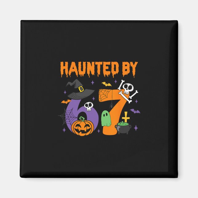 Imán Diseño embrujado de Halloween 67 Seis Siete Meme 1 (Frente)