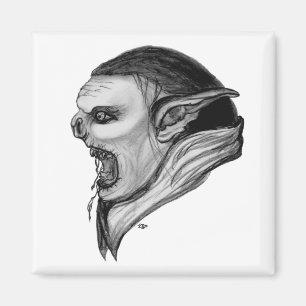 Imán Diseño en blanco y negro de Troll