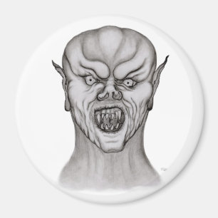 Imán Diseño en blanco y negro de vampiros