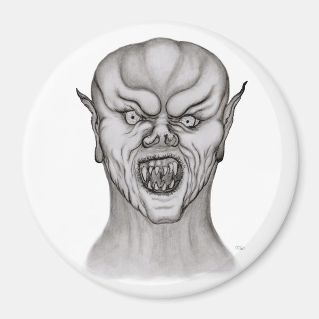 Imán Diseño en blanco y negro de vampiros (Frente)