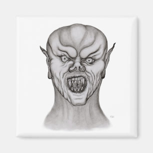 Imán Diseño en blanco y negro de vampiros