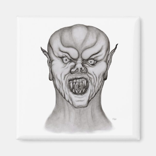 Imán Diseño en blanco y negro de vampiros (Frente)