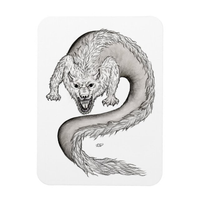 Imán Diseño en blanco y negro de Wolfdragon (Vertical)