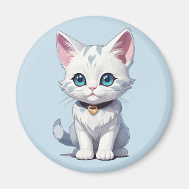 Imán Diseño encantador de gato blanco