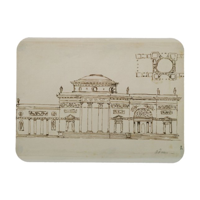 Imán Diseño esbozado para un edificio de cúpula (pluma  (Horizontal)