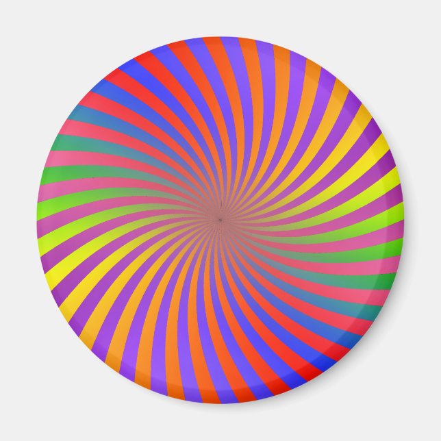 Imán Diseño espiral psicodélico: (Frente)