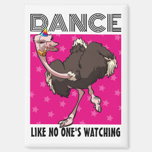 Imán Diseño extravagante de avestruz bailando como si n